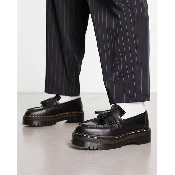 Dr. Martens Shoes - Womens Sz 8 Dr Martens Shoes Adrian Quad Platform Loafer Leather Black Mens 7